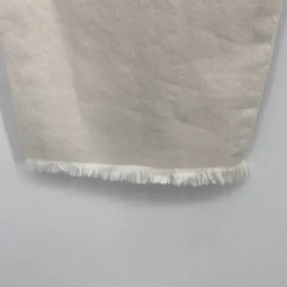 Eileen Fisher Cropped Raw Hem High-Rise Jeans Stretch Cream 16 - Picture 8 of 12